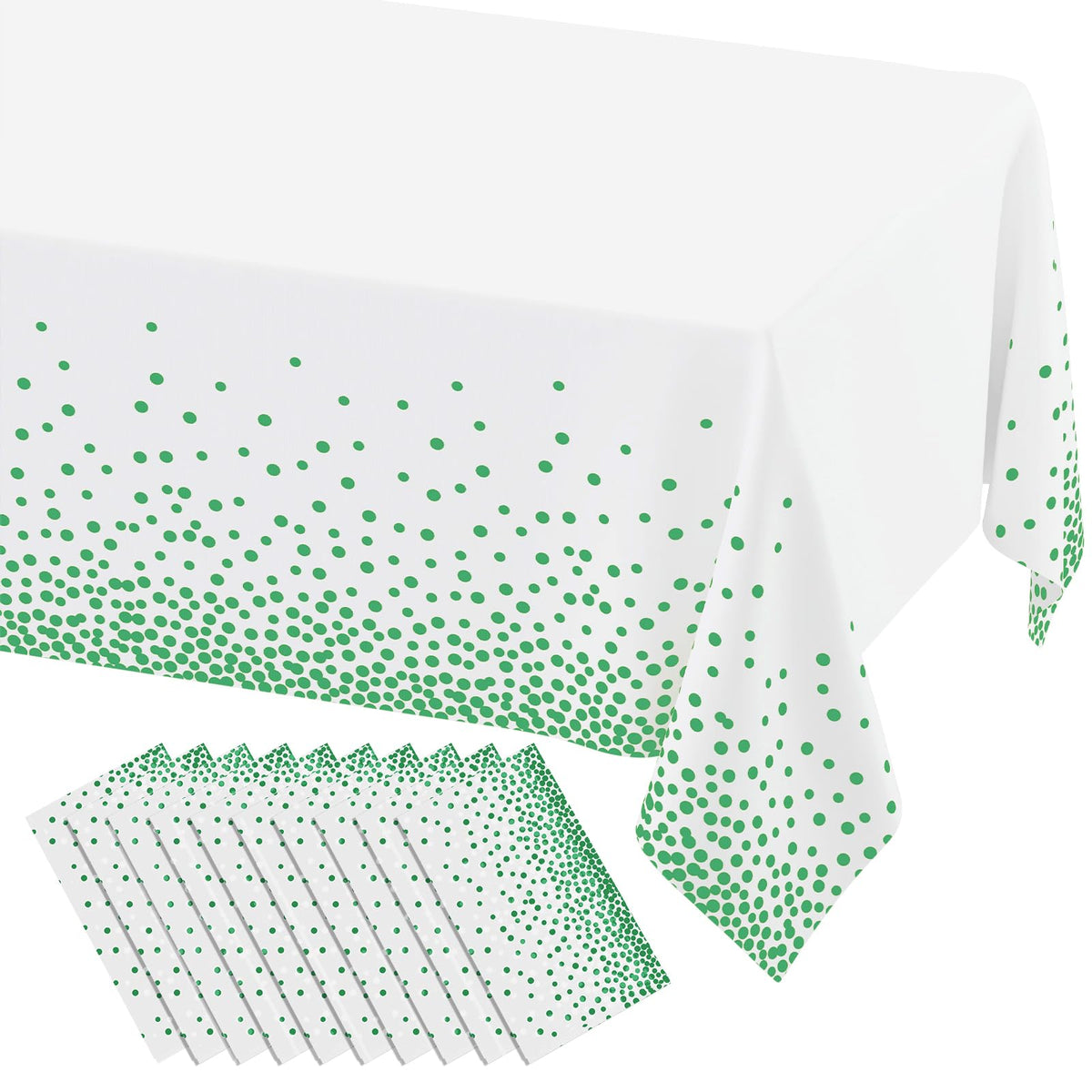 misaya 3 Packs Disposable Plastic Table Cloth, Gold Dots in White