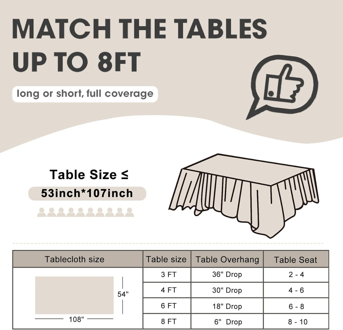 D&Z 12 Pack Black Disposable Plastic Tablecloth 54"x108" Table Cover