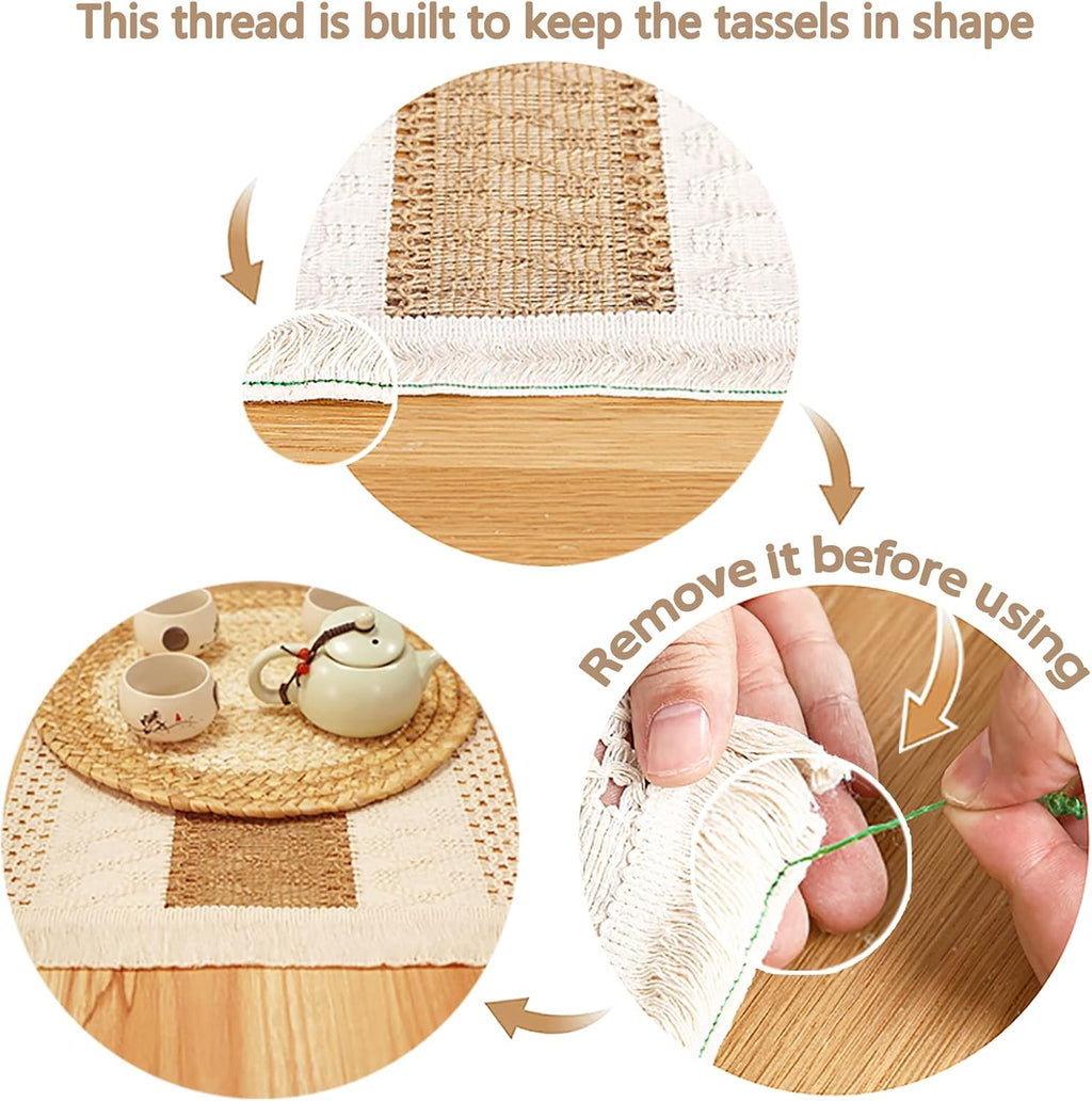 Placemats Set of 4 with 4 PCs Round Placemats and 4 PCs Table Mats