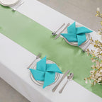 Horbaunal 12 Pack Sage Green Satin Table Runner 12 x 108 Inch