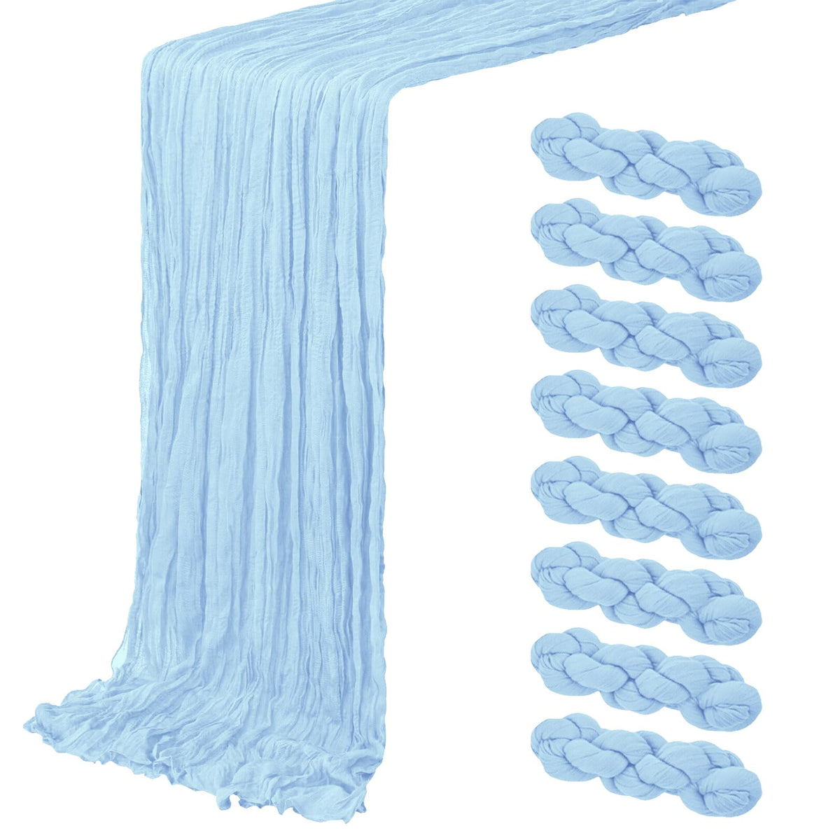 4 Pack Ivory Cheesecloth Table Runner 20 x 120 inch Gauze Table Runners 10 FT Long,Semi Sheer Cheese Cloth Fabric Table Runner Bulk for Wedding,Party,Baby Shower,Bridal Shower Decoration
