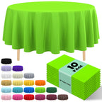 10 Pack Gold Round Tablecloth 84 Inch Round Plastic Table Cloth Disposable Waterproof Table Cover for Wedding Birthday Bridal Shower Party Decorations