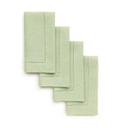 Solino Home 100% Pure Linen Placemats Green Hemstitch, 14 x 19 in, Set of 4