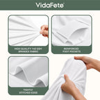 VidaFete Classic Series 140GSM Spandex Tablecloth 2Pcs, 6ft, White