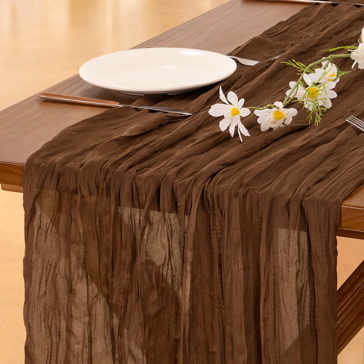 Blue Cheesecloth Table Runner Fall Boho Wedding Birthday Party Home Decor