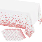 misaya 3 Packs Disposable Plastic Table Cloth, Gold Dots in White