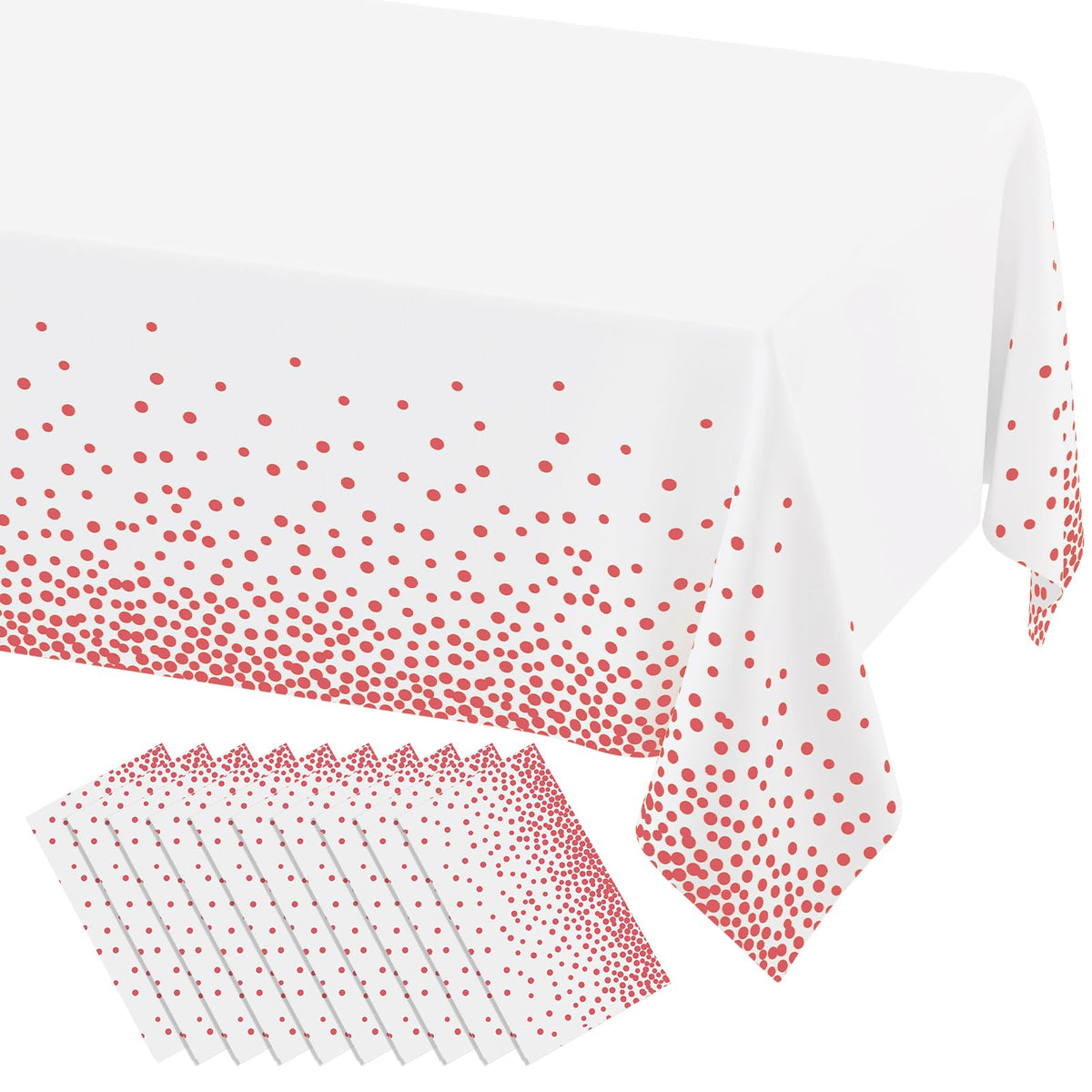 misaya 3 Packs Disposable Plastic Table Cloth, Gold Dots in White