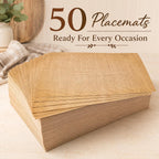 Burlap Paper Placemats, 50 Pack 11 x 17 Inch Disposable Rustic Place Mats
