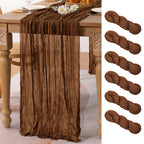 Ivory Cheesecloth Table Runner Farmhouse Fall Table Runner 10ft, 12 Pack