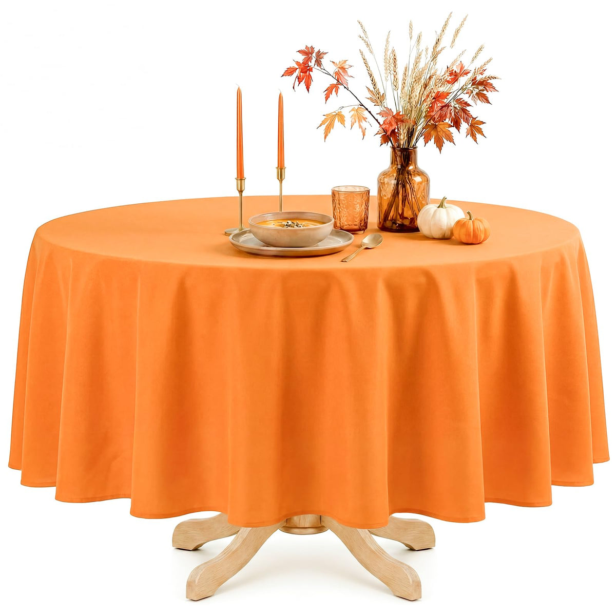 Romanstile Round Tablecloth 70 Inch, Navy Blue