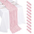 10 Pack Dusty Blue Cheesecloth Table Runner 17x108 Inch Boho Gauze Cheese Cloth Table Runners for Wedding Party Baby Shower Birthday Home Decor