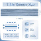 10 Pack Dusty Blue Cheesecloth Table Runner 17x108 Inch Boho Gauze Cheese Cloth Table Runners for Wedding Party Baby Shower Birthday Home Decor