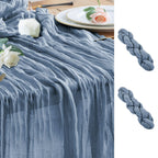 Wokceer Cheesecloth Table Runner Beige 10FT Boho Gauze Runner, 2 Pack