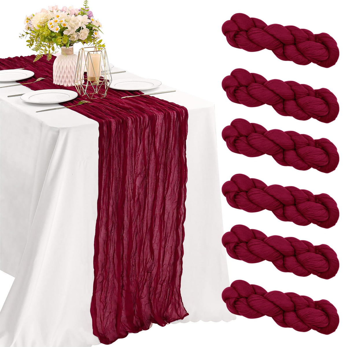 10FT Cheesecloth Table Runner Boho Party Home Decorations