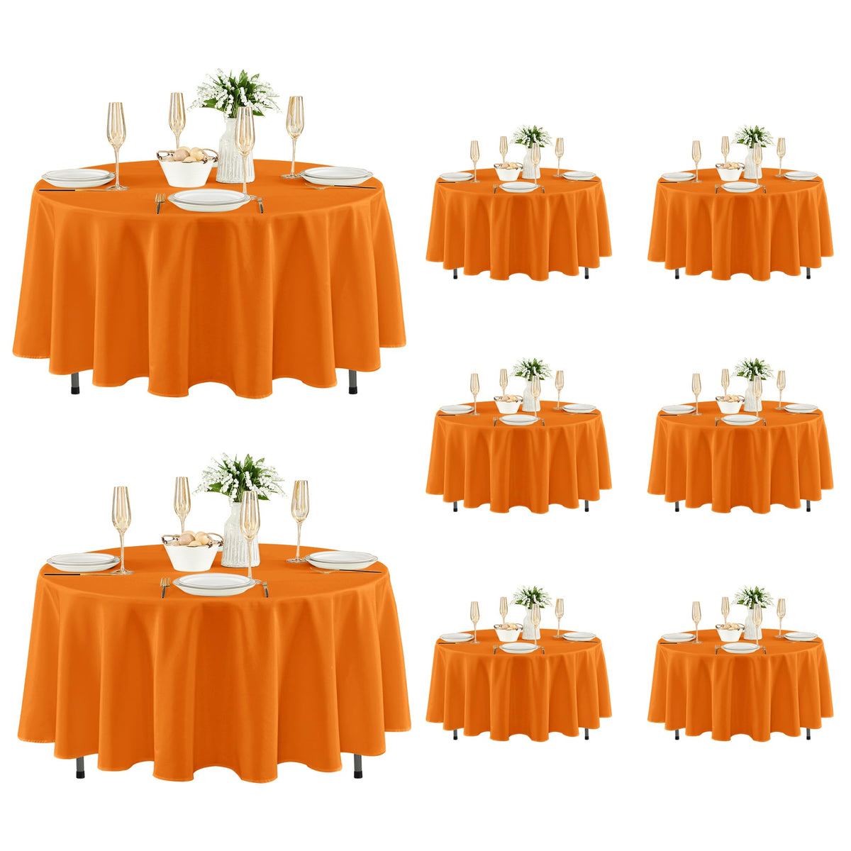 Fitable 6 Pack White Table Cloths 70x120 Inch for 6-8 Ft Rectangle Tables
