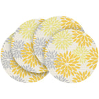 Artoid Mode Floral Vinyl Placemats Set of 4, 12x18 Inch Washable Non-Slip Plastic Vinyl Place Mats for Party Kitchen Dining Decor, Brown