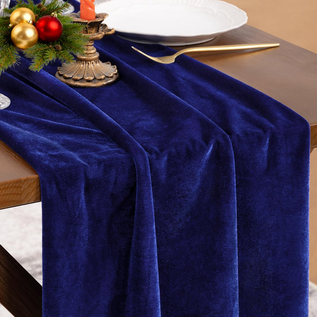 4 Pack Green Velvet Table Runner Cloth Fall Luxurious Wedding Party Decor