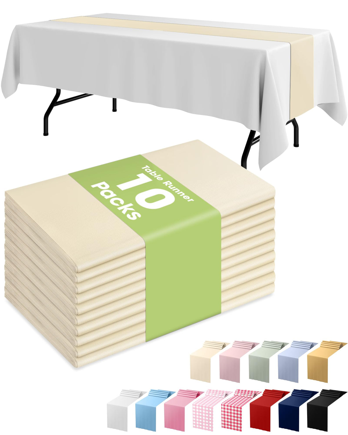Pureegg Gold Disposable Plastic Table Runner 14x108 Inch