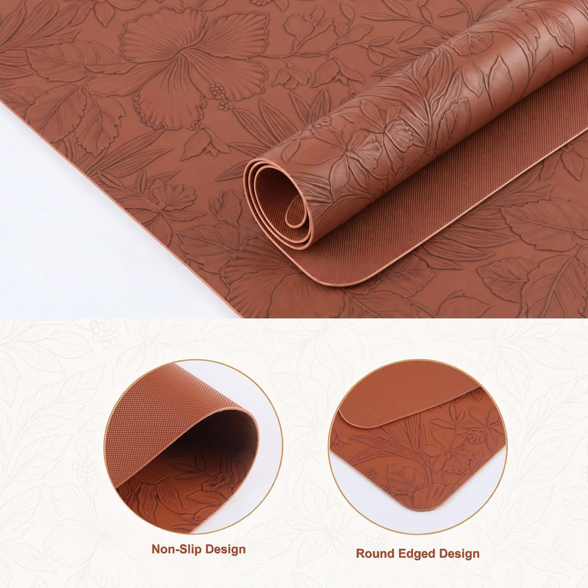 Placemats Set of 6,Waterproof Heat Resistant Faux Leather Place mats