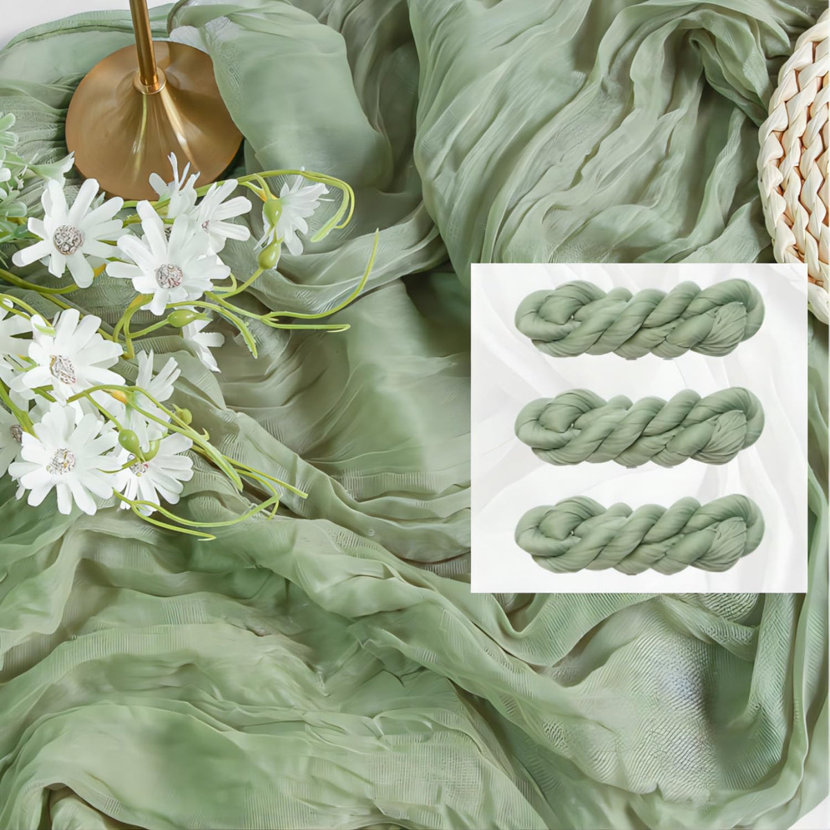 FEXIA Beige Cheesecloth Table Runner Gauze Rustic Boho Party Decoration