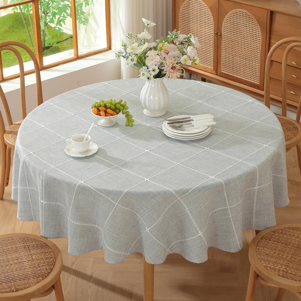 TruDelve 120 Inch Cotton Tablecloth Blue Table Cloths for 8 Foot Rectangle Tables Modern Extra Long Tablecloth(Blue,120"x52",Rectangular)