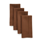 Solino Home 100% Pure Linen Placemats Green Hemstitch, 14 x 19 in, Set of 4