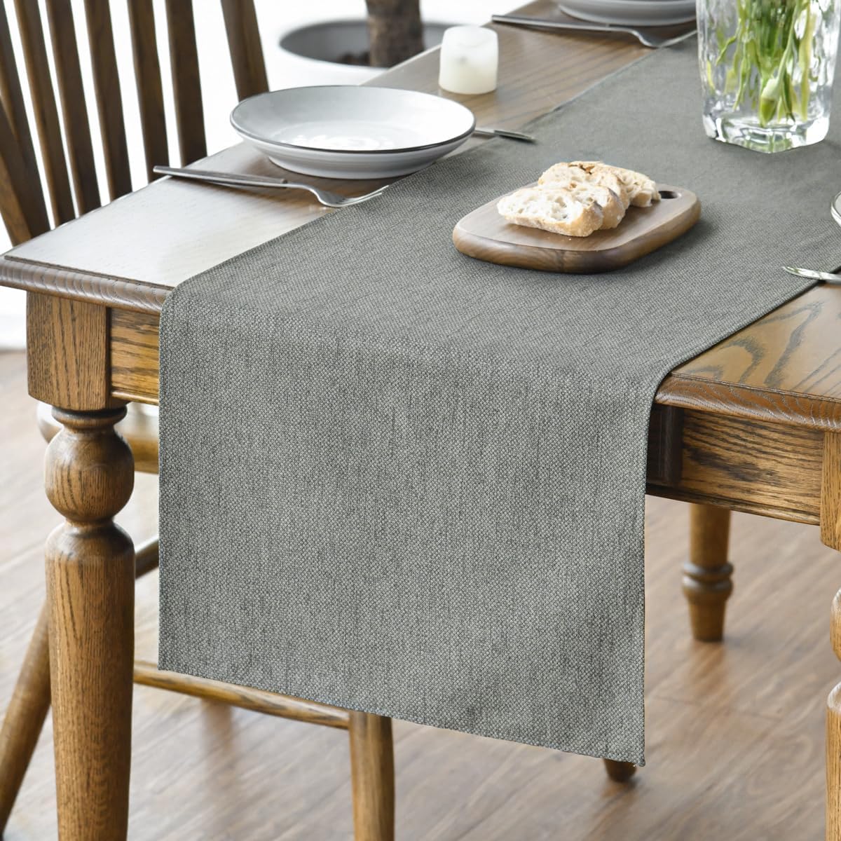 Artoid Mode Light Brown Table Runner, Seasonal Fall Washable Kitchen Dining Table Decoration for Home Party Decor 13x90 Inch