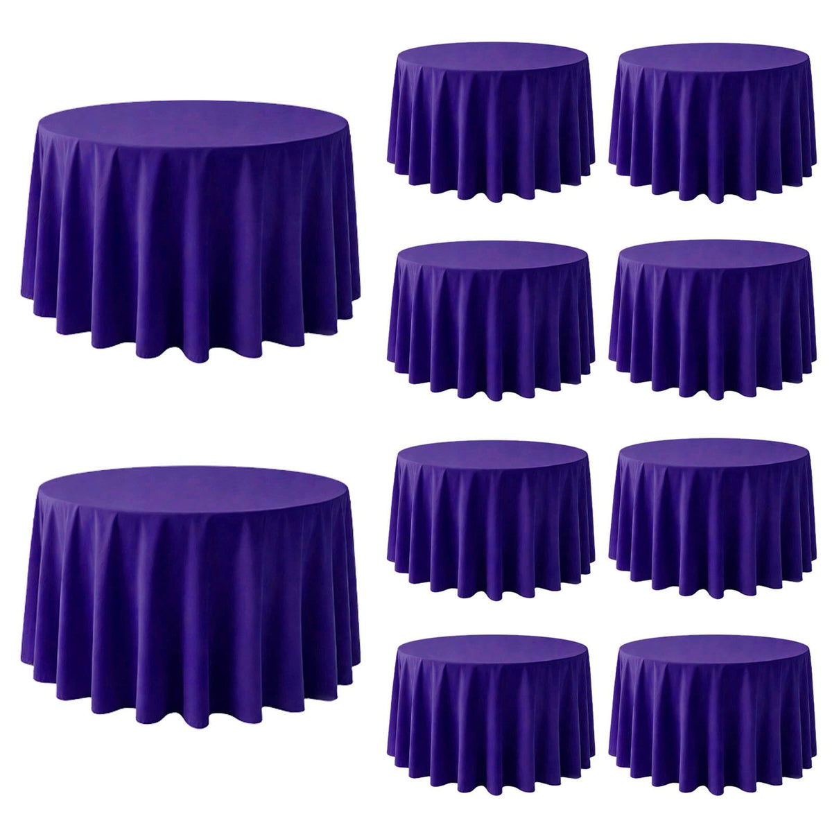 10 Pack Black Tablecloths 60 x 126 Inch for 8 Foot Rectangle Tables