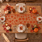 Fall Decorations for Home - Orange Lace Fall Leaves Table Runner