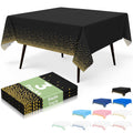 misaya 3 Packs Disposable Plastic Table Cloth, Gold Dots in White