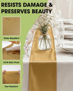 Pureegg Gold Disposable Plastic Table Runner 14x108 Inch