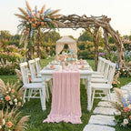 10 Pack Light Pink Cheesecloth Table Runner 22X120 Inch Gauze Table Runner