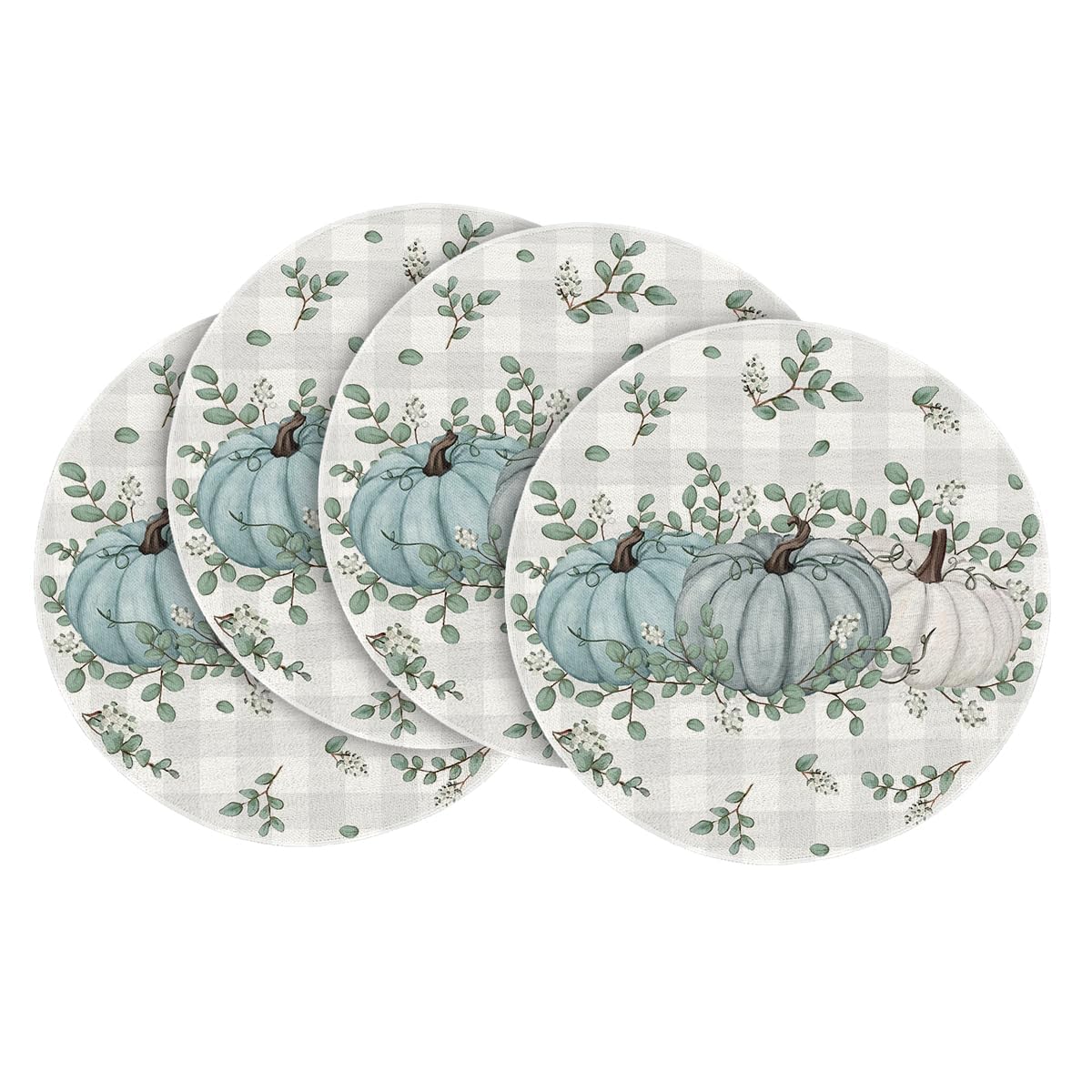 Artoid Mode Beige Pumpkins Leaves Fall Placemats Set of 4-12 x 18 Inch
