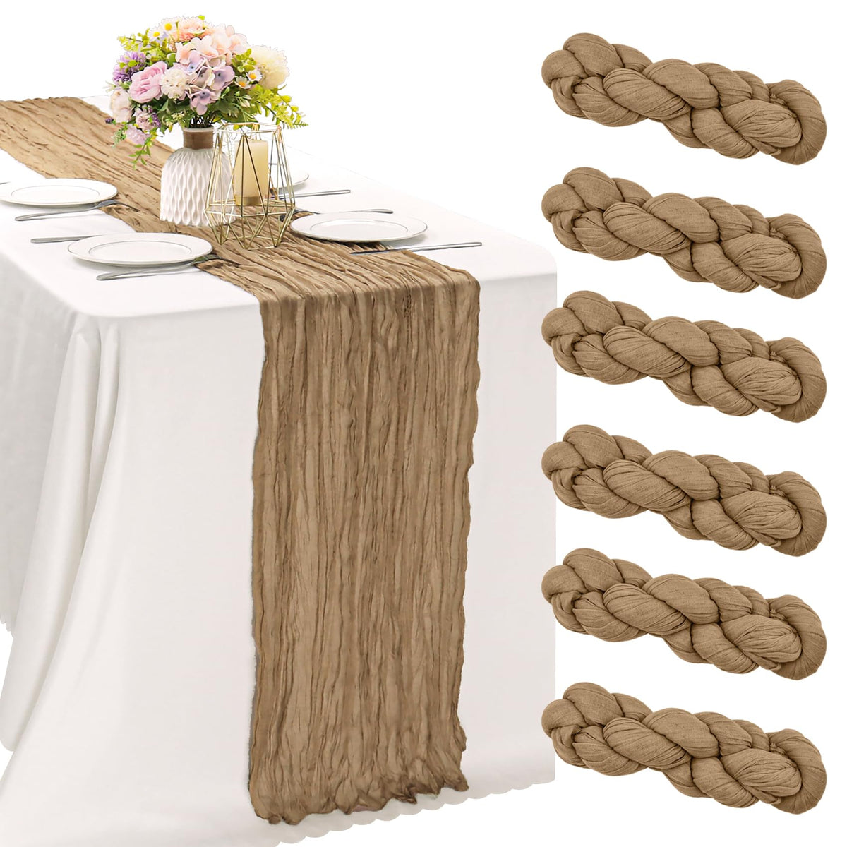 10FT Cheesecloth Table Runner Boho Party Home Decorations