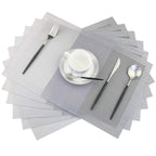 PIGCHCY Place Mats Heat-Resistant Non Slip Placemats Washable Easy to Clean Woven Vinyl Placemats for Dining Table (Set of 4, Brown)