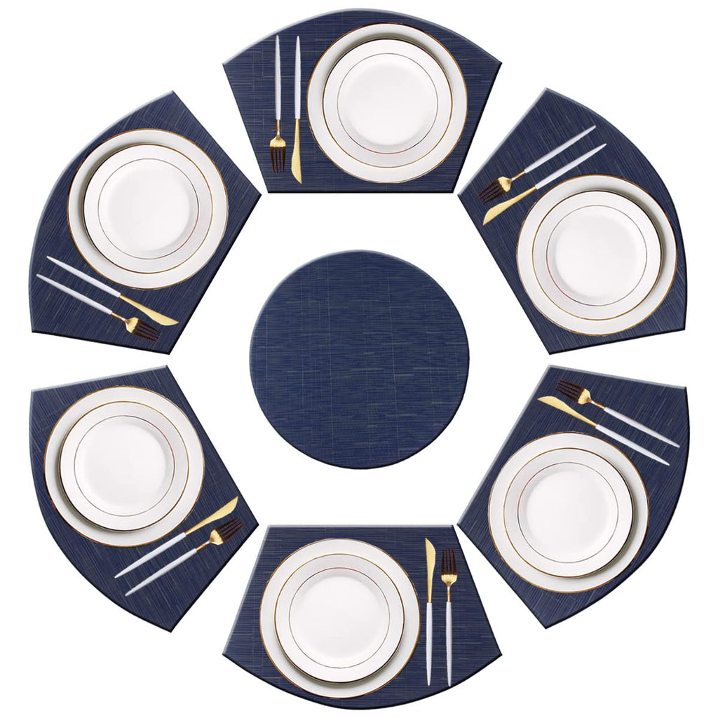 PIGCHCY Place Mats Heat-Resistant Non Slip Placemats Washable Easy to Clean Woven Vinyl Placemats for Dining Table (Set of 4, Brown)