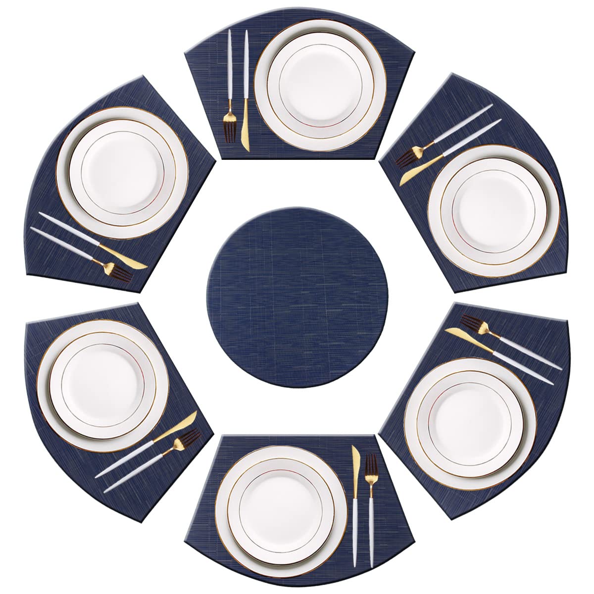 PIGCHCY Place Mats Heat-Resistant Non Slip Placemats Washable Easy to Clean Woven Vinyl Placemats for Dining Table (Set of 4, Brown)