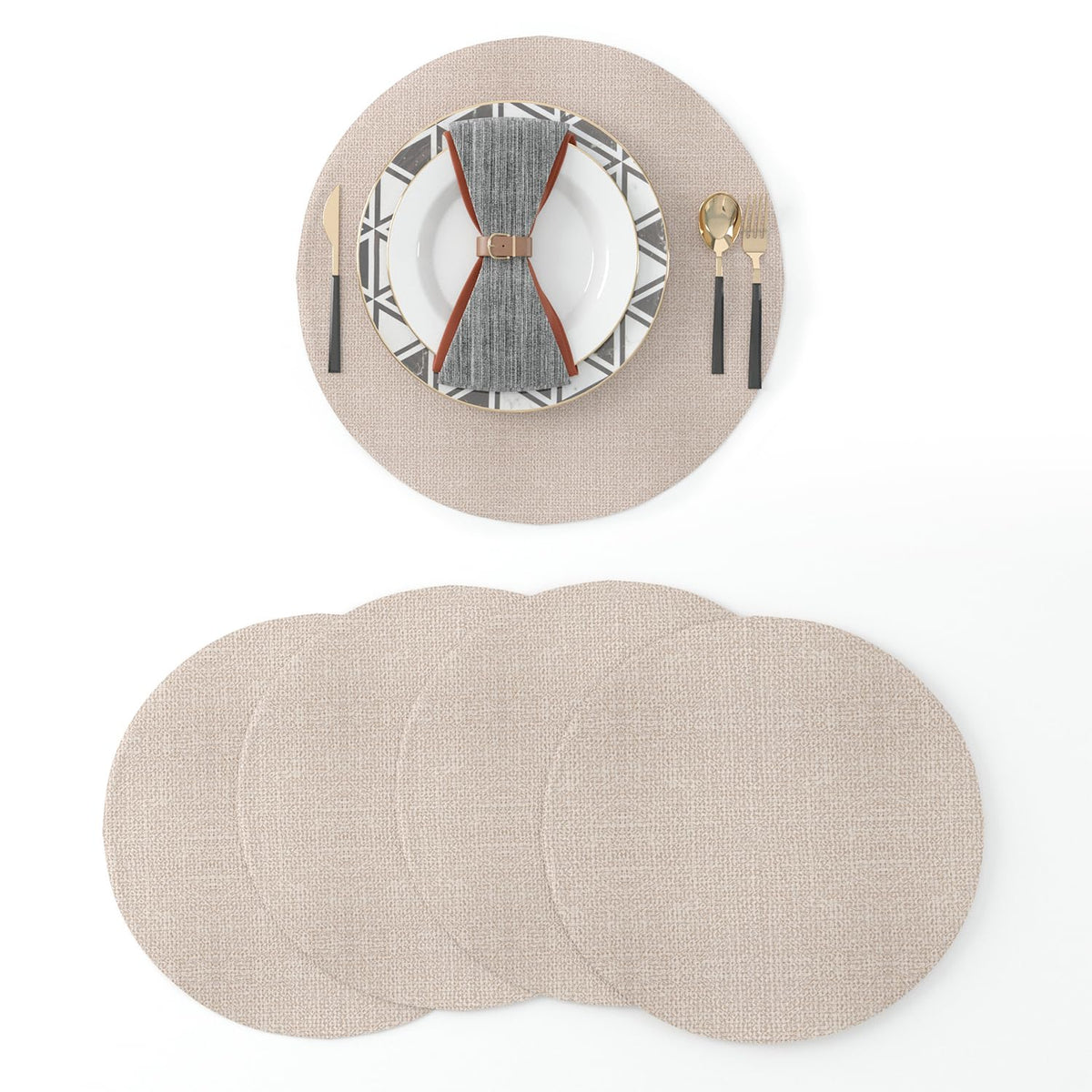 4 Piece 12 x 18 inch Soft Faux Linen Place Mats Heat Resistant Dining Table Place Mats Cloth Kitchen Table Mats 12x18 Dark Purple