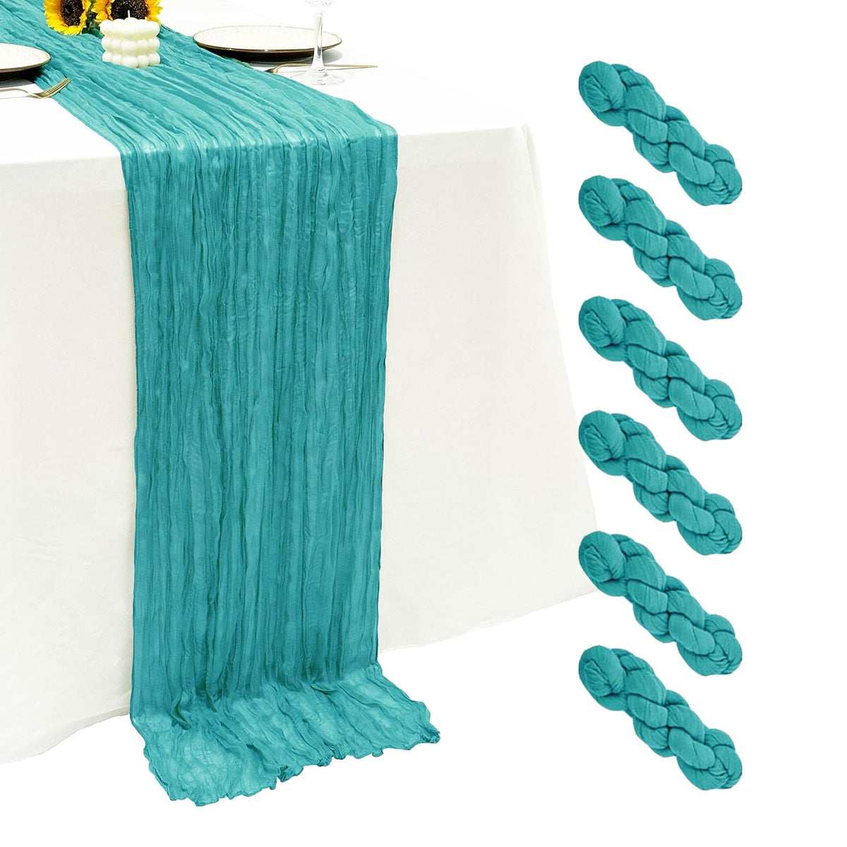 6Pack Terracotta Cheesecloth Table Runner 17x108 inch Sheer Table Runner