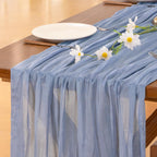 Blue Cheesecloth Table Runner Fall Boho Wedding Birthday Party Home Decor
