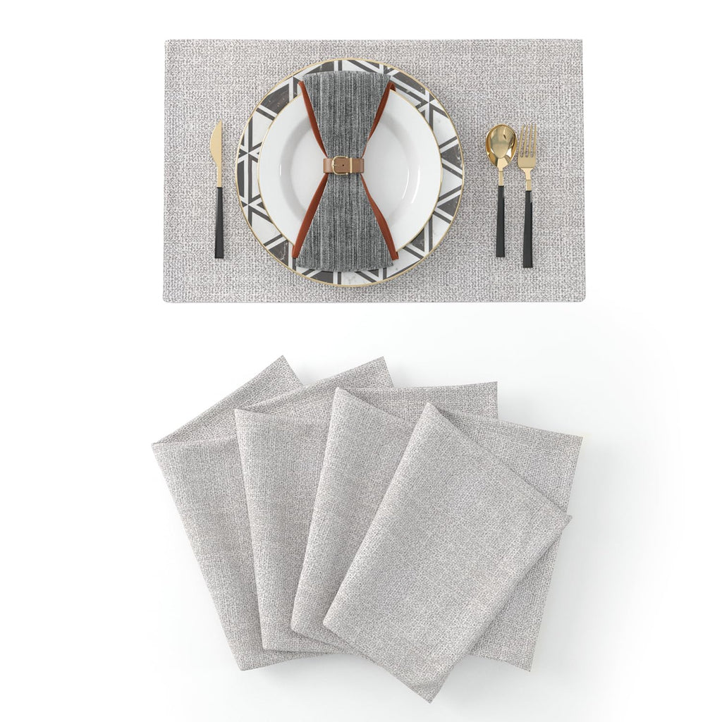 4 Piece 12 x 18 inch Soft Faux Linen Place Mats Heat Resistant Dining Table Place Mats Cloth Kitchen Table Mats 12x18 Dark Purple