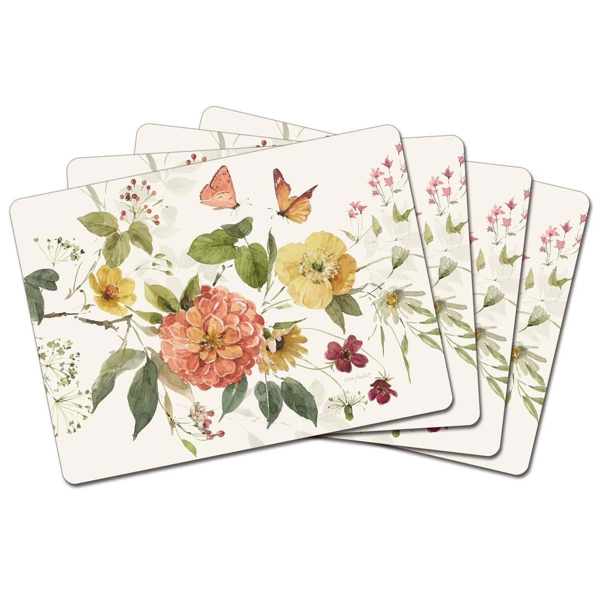 Green Fields Boxed Set of 4 Premium Hardboard Placemats