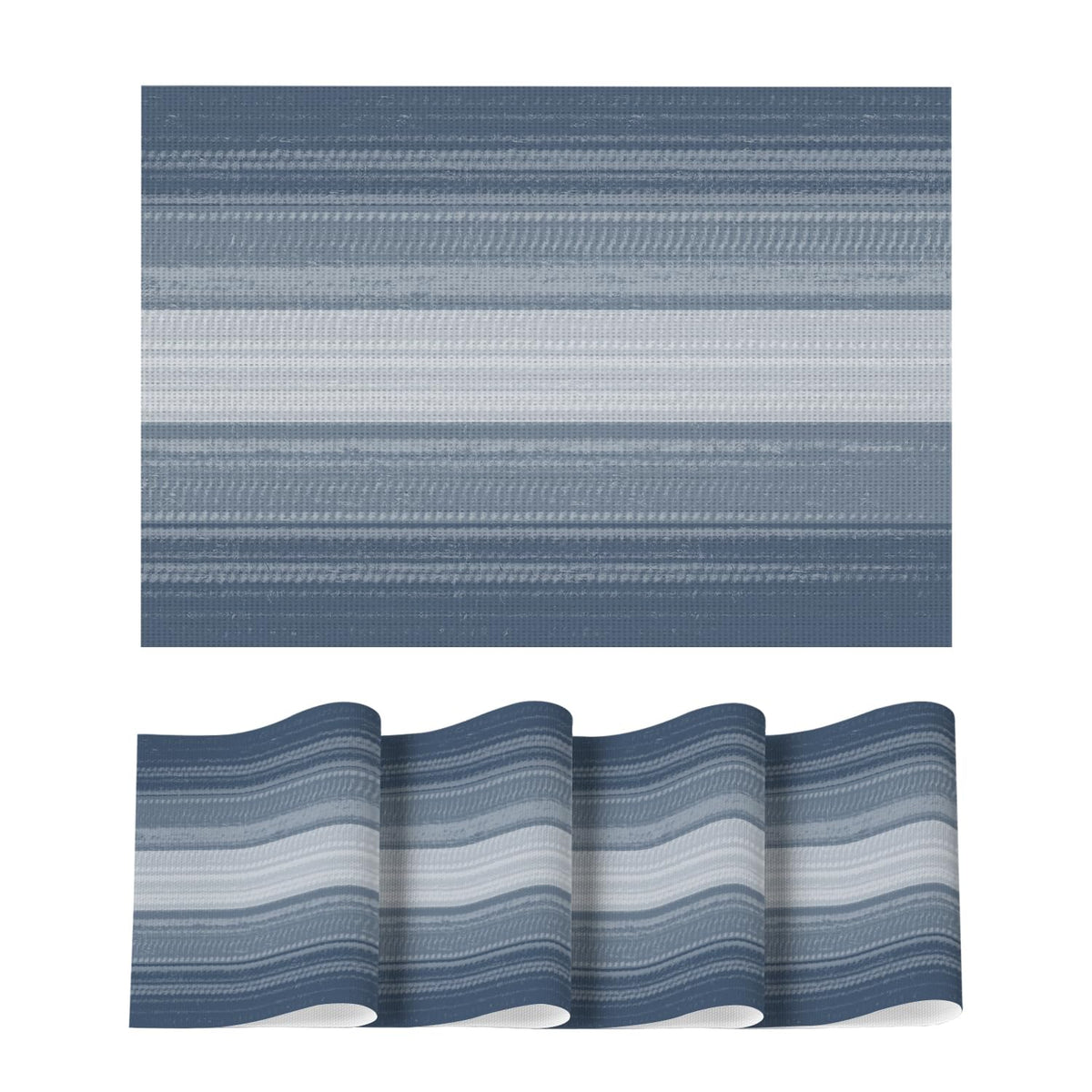 Artoid Mode Purple Gradient Stripes Placemats Set of 4, Washable Heat Resistant Non-Slip Woven Plastic Mardi Gras PVC Place Mats for Farmhouse Party Kitchen Dining Decor