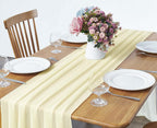 Pufogu 5 Pack 10Ft Light Yellow Chiffon Table Runner Sheer 29x120 Inch