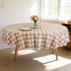 OUTCREATOR Halloween Tablecloth with Flannel Backing, Waterproof Round Table Cloth, Wipeable Plastic Table Cover for Fall Party Kitchen Dining Decor(Orange Halloween Silhouette, 60")