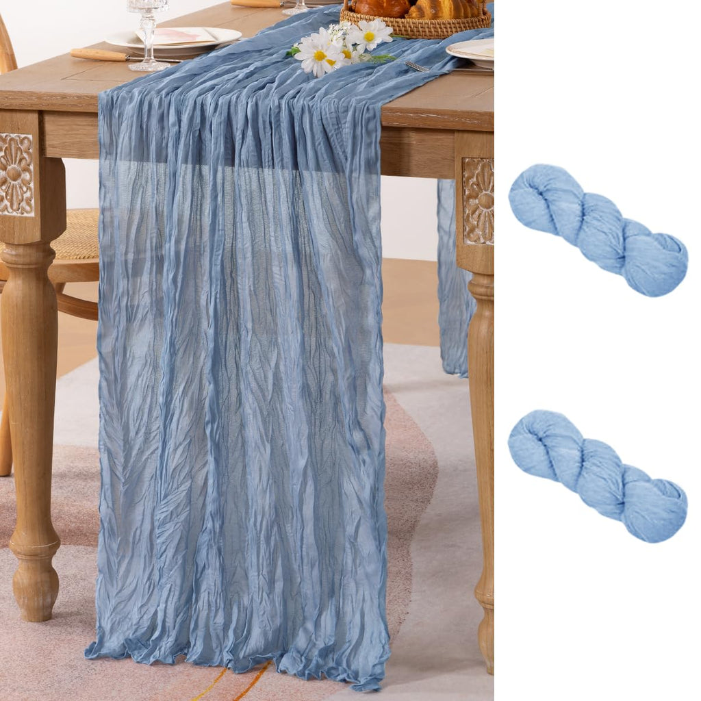 Ivory Cheesecloth Table Runner Farmhouse Fall Table Runner 10ft, 12 Pack