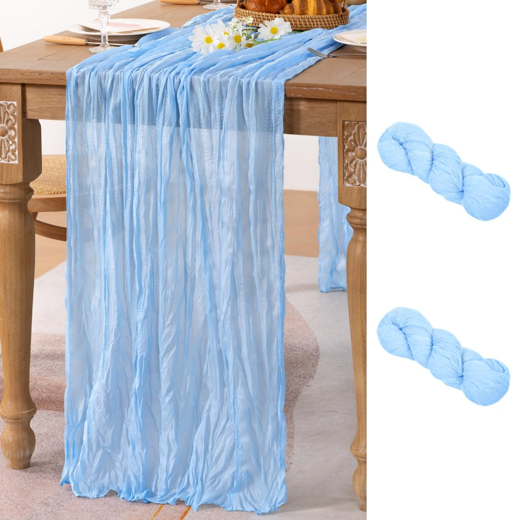 Ivory Cheesecloth Table Runner Farmhouse Fall Table Runner 10ft, 12 Pack