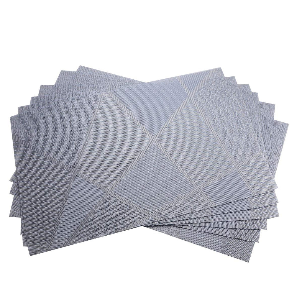 Place Mats PVC Set of 6, Table Placemats Set of 6 PVC Table Mats Natural Color (6 pcs, Red Leaves)