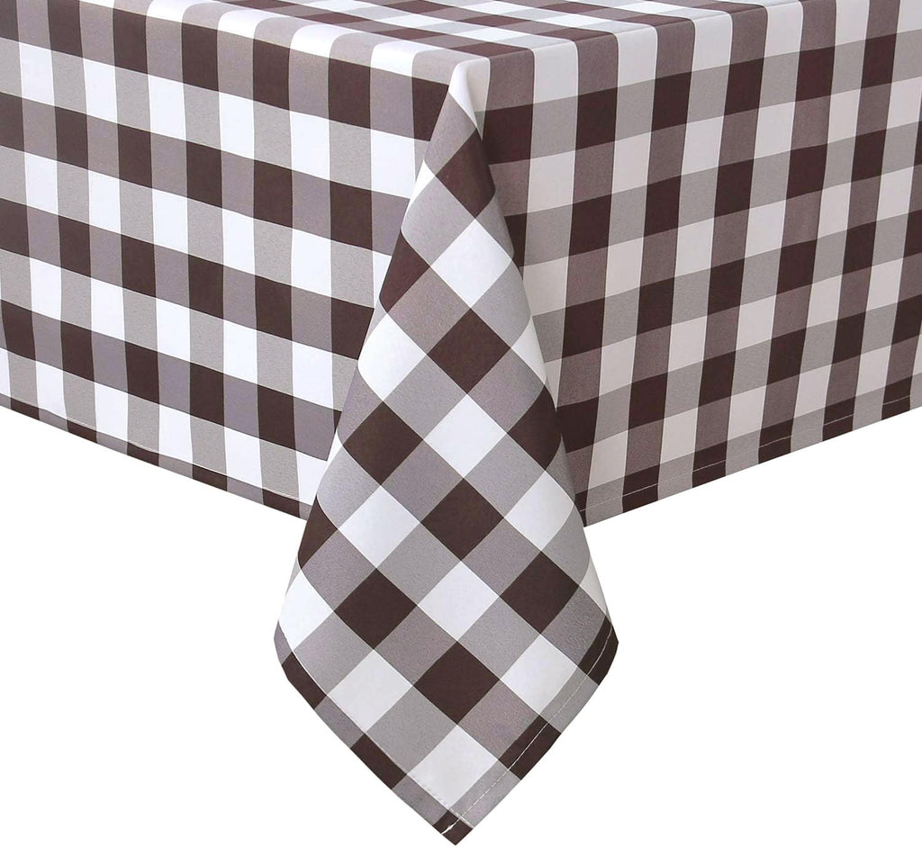 Hiasan Buffalo Plaid Tablecloth, 2 Pack, 60 x 84 inch, Black and White