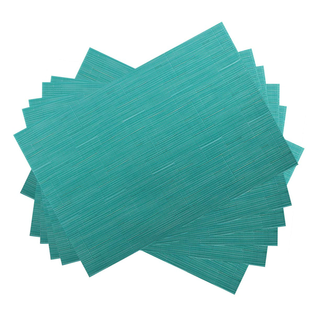 Place Mats PVC Set of 6, Table Placemats Set of 6 PVC Table Mats Natural Color (6 pcs, Red Leaves)